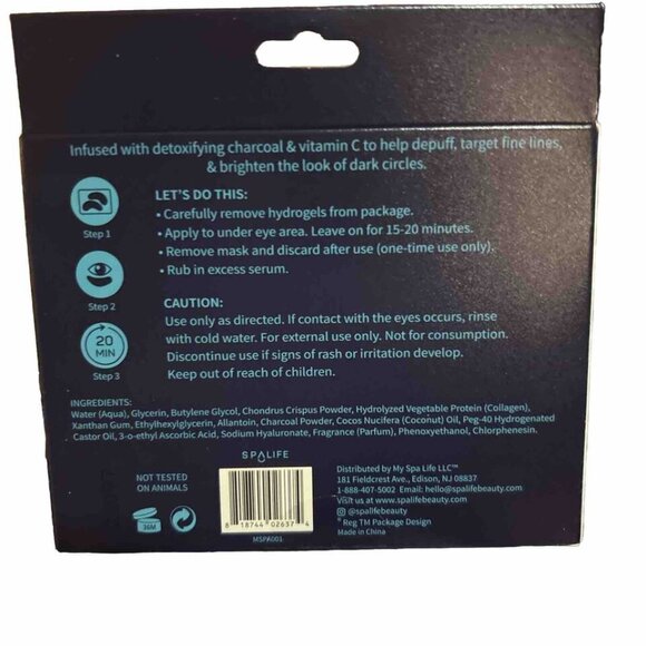 Spa Life ZERO PUFF Men's Hydrogel Under Eye Masks - Picture 5 of 5